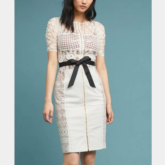 Anthropologie Dresses & Skirts - Anthropologie Byron Lars ivory Carissima sheath dress